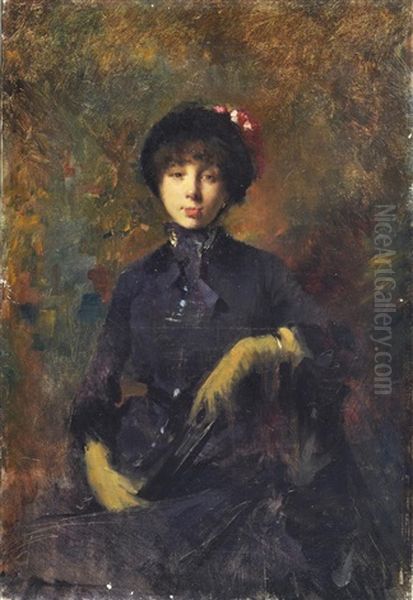 Ritratto Della Moglie Del Pittore Rossano Oil Painting by Giuseppe de Nittis