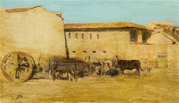 La Masseria Oil Painting by Giuseppe de Nittis