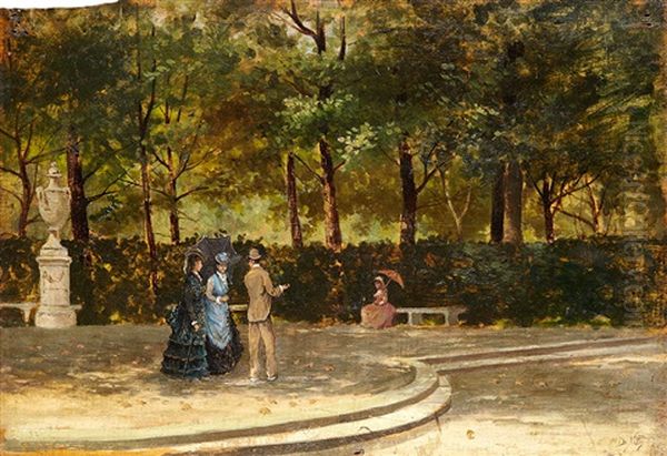 Promenade Dans Le Parc Oil Painting by Giuseppe de Nittis