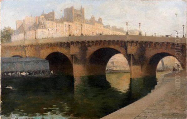 Paris, Le Pont Neuf Oil Painting by Giuseppe de Nittis