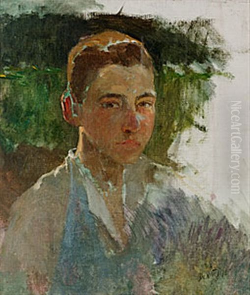 Portratt Av Ung Man Oil Painting by Giuseppe de Nittis