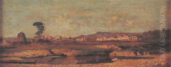 Etude Pour: Casale Dei Dintorni Di Napoli Oil Painting by Giuseppe de Nittis