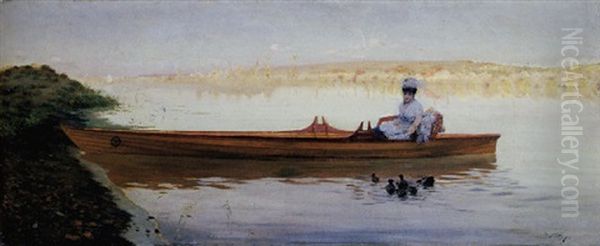 Il Pasto Delle Anitre Oil Painting by Giuseppe de Nittis