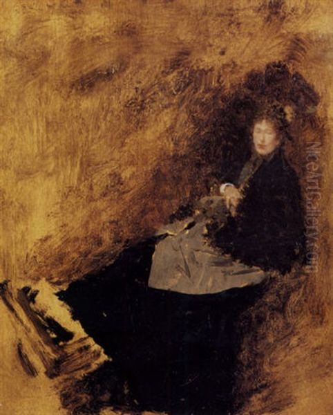 La Signora Che Riposa Oil Painting by Giuseppe de Nittis