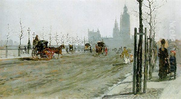 Veduta Di Londra Oil Painting by Giuseppe de Nittis