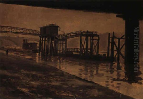 Sotto Il Ponte (ii) Oil Painting by Giuseppe de Nittis