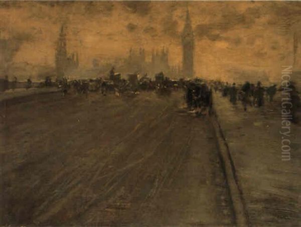 Westminster Bridge Oil Painting by Giuseppe de Nittis