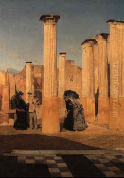 Il Foro Di Pompei Oil Painting by Giuseppe de Nittis