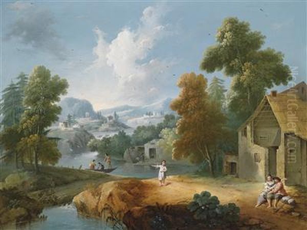 A Landscape In The Veneto Oil Painting by Giuseppe Bernardino Bison