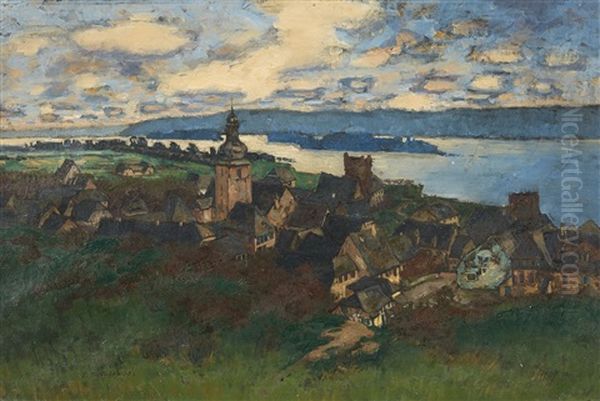 View Of Rudesheim On The Rhine Oil Painting by Erich Nitukowski