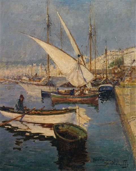 Le Port D'alger Oil Painting by Francisque Noailly