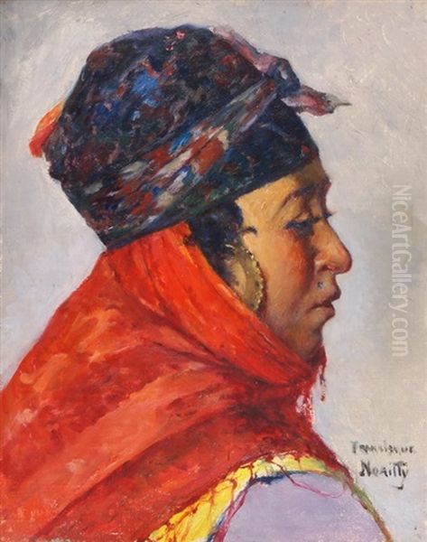 Profilportrait Einer Orientalin Oil Painting by Francisque Noailly