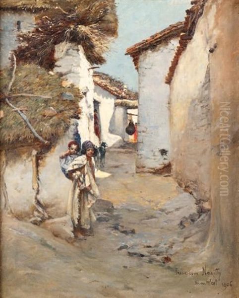 Les Enfants Dans La Ruelle Oil Painting by Francisque Noailly