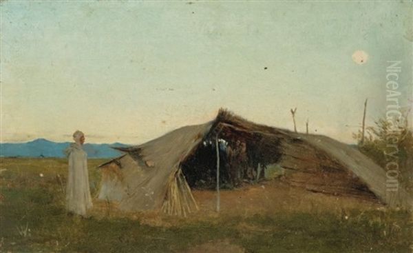 Campement Oil Painting by Francisque Noailly