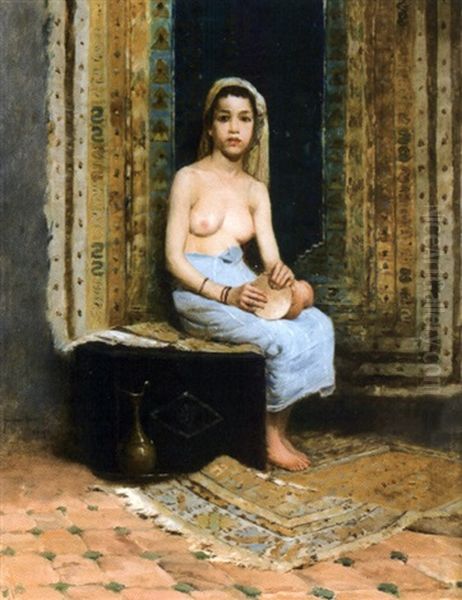 La Joueuse De Darbouka Oil Painting by Francisque Noailly