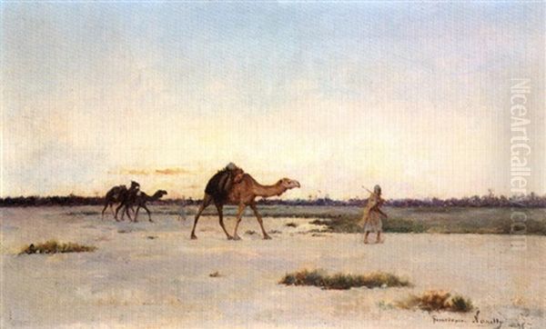 Bedouin Et Ses Dromadaires by Francisque Noailly