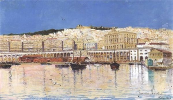 Le Port D'alger Oil Painting by Francisque Noailly