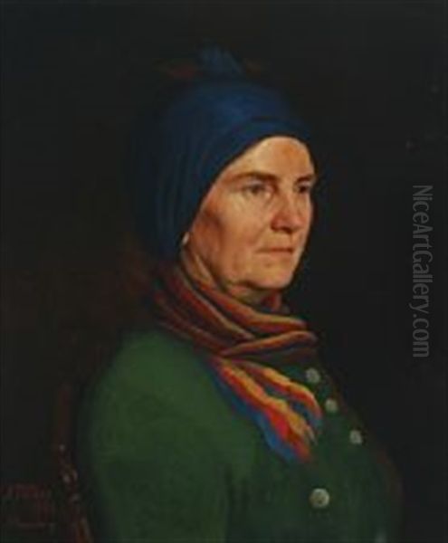 Female Portrait Oil Painting by Jacob Nobbe