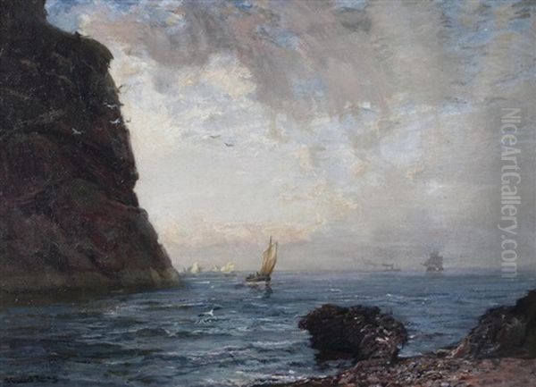 Shipping Off The Bass Rock Oil Painting by James Campbell Noble