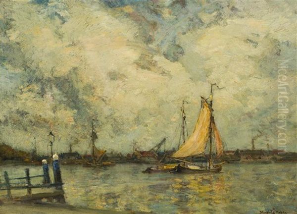 Quiet Harbour Oil Painting by James Campbell Noble