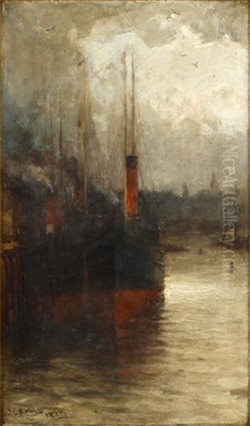 Steamboats By A Quay by James Campbell Noble