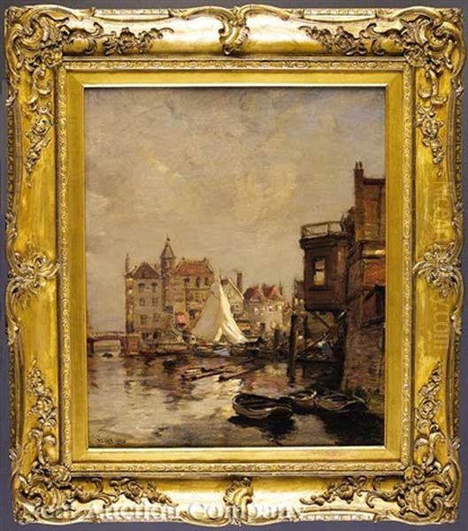 Inner Canal, Dort Oil Painting by James Campbell Noble