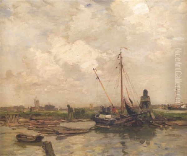 Lumbs On The Maas Oil Painting by James Campbell Noble