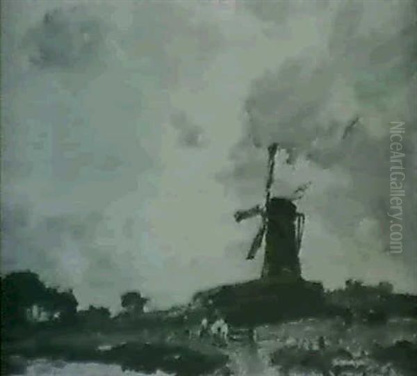 Old Mill, Veere, Holland Oil Painting by James Campbell Noble