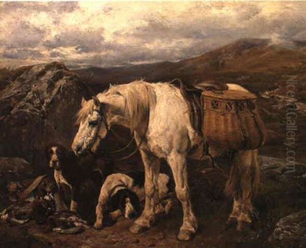 On The Moors- Waiting For The Guns Oil Painting by John Sargent Noble