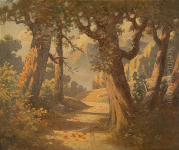 Autumn Trails Oil Painting by Raymond Elder Noble