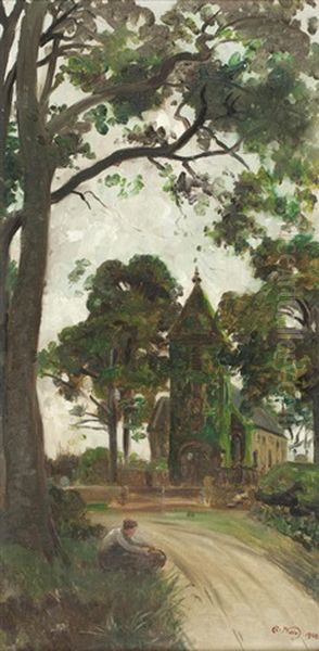 Polwarth Church Oil Painting by Robert Noble