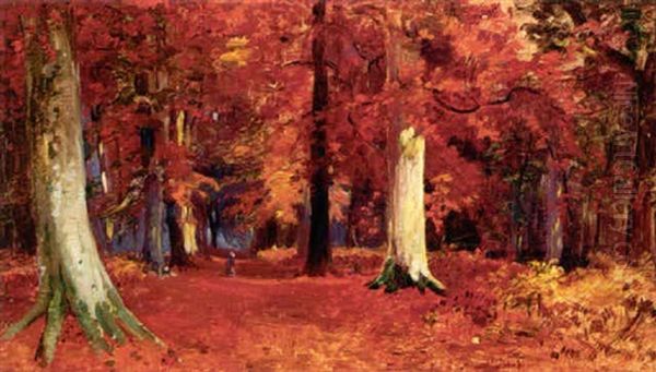 Beach Wood, Autumn Oil Painting by Robert Noble