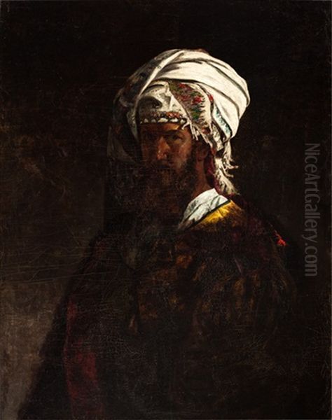 Man In A Turban (self-portrait) by Thomas Satterwhite Noble