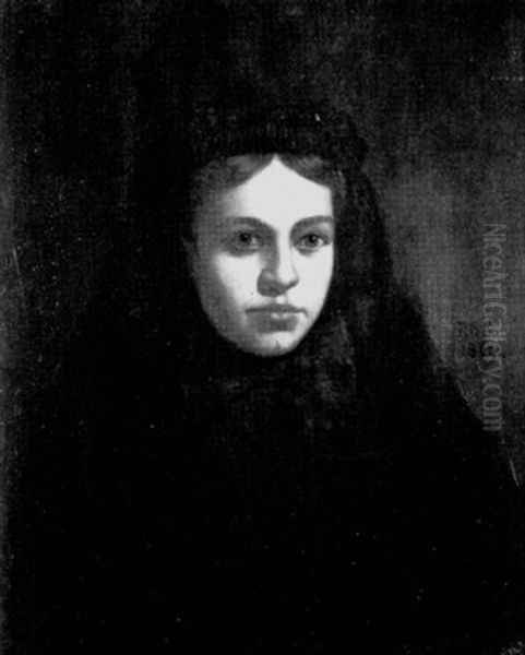 Portrait Of Mary Caroline Noble Oil Painting by Thomas Satterwhite Noble