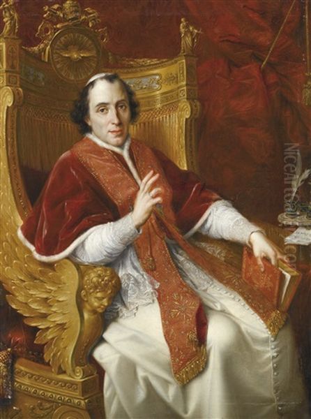 Portrait Du Pape Pie Vii Oil Painting by Bernardino Nocchi