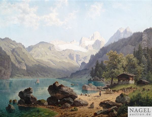 Hochgebirgssee Im Sommer by Theodor (Wilhelm T.) Nocken