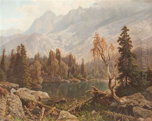 Gebirgssee by Theodor (Wilhelm T.) Nocken