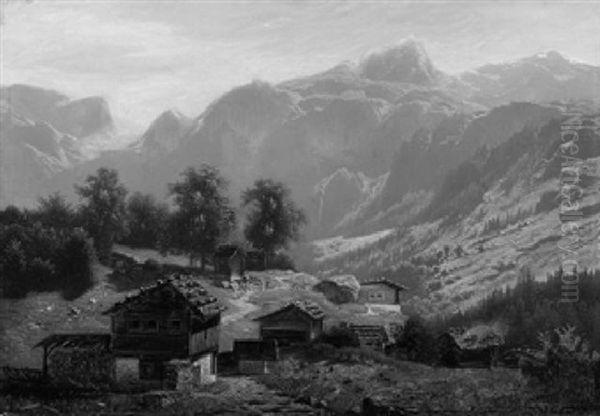 Sonniger Sommertag In Den Alpen by Theodor (Wilhelm T.) Nocken