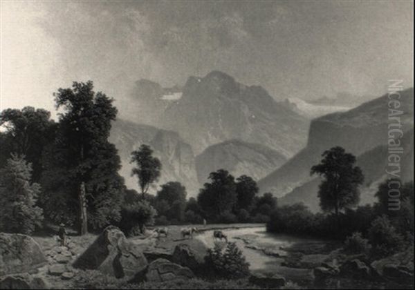 Flustal Oil Painting by Theodor (Wilhelm T.) Nocken