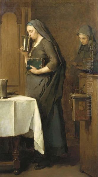 A Moment Of Piety, Hindelopen Oil Painting by Christoffel Bisschop