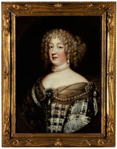 Portrat Der Konigin Maria Theresia (1638 - 1672), Gemahlin Von Louis Xiv Oil Painting by Jean Nocret