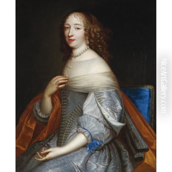 Portrait Of Catherine-charlotte De Gramont, Princess Of Monaco, 1639-1678 Oil Painting by Jean Nocret