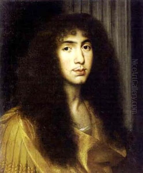 Portrait De Philippe D'orleans, Frere De Louis Xiv (?) Oil Painting by Jean Nocret