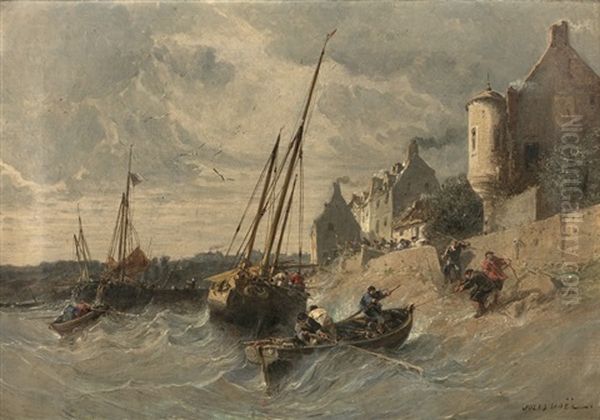 Retour De Peche Oil Painting by Jules Achille Noel