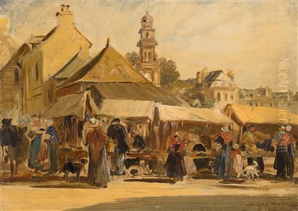 Marktszene, Studie Oil Painting by Jules Achille Noel