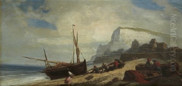 Le Retour De La Peche Oil Painting by Jules Achille Noel