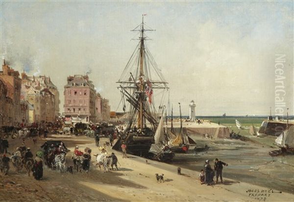 Le Treport, Les Quais Oil Painting by Jules Achille Noel