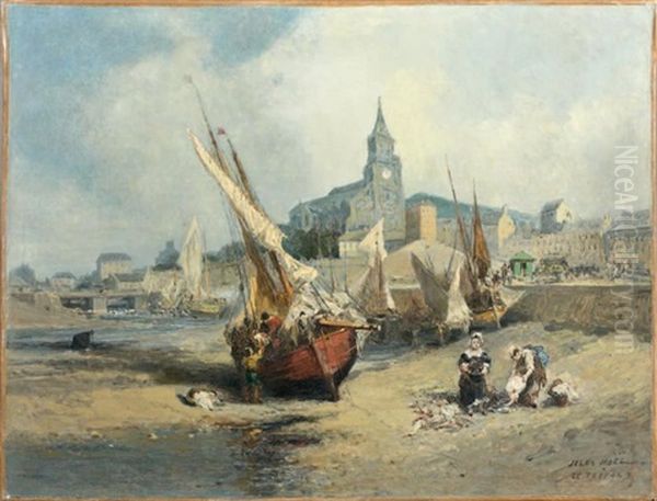 Le Treport Oil Painting by Jules Achille Noel