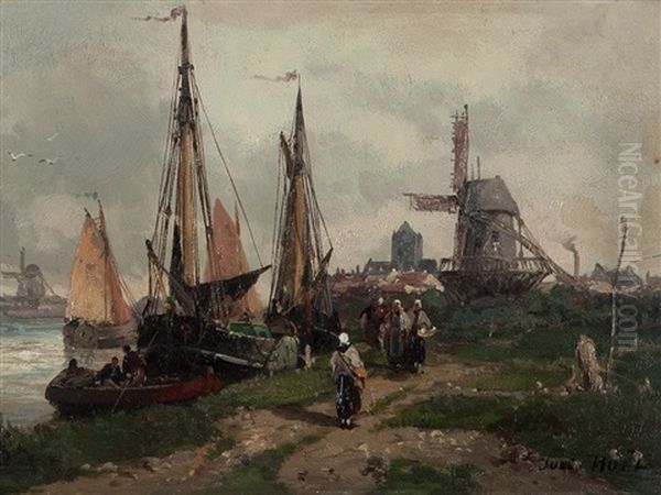 The Coast Of Northern France Oil Painting by Jules Achille Noel