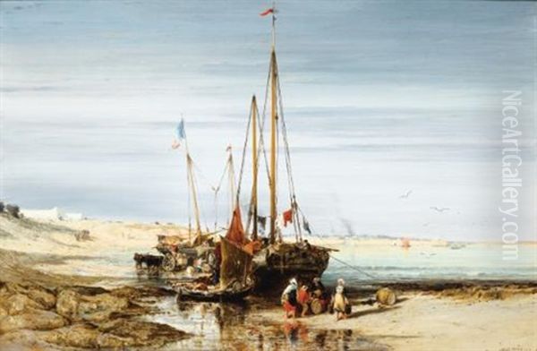 Retour De Peche Oil Painting by Jules Achille Noel